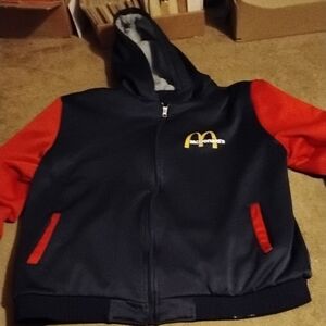 McDonald's Fleece Lined Black and Red Ronald Winter Zippered Jacket